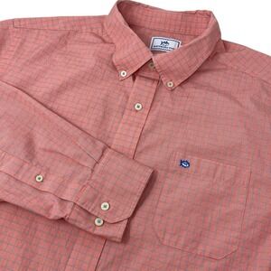 Southern Tide Mens Size XL Classic Fit Button Down Shirt Pink Blue Plaid Check